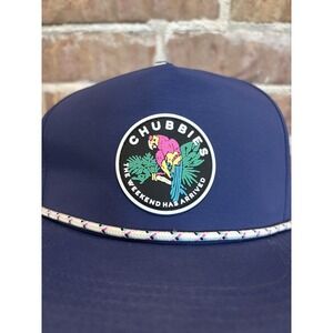 NWT Chubbies Hat Cap, Mens Snapback, Navy‎ Blue Nylon, Parrot, Adjustable, Beach